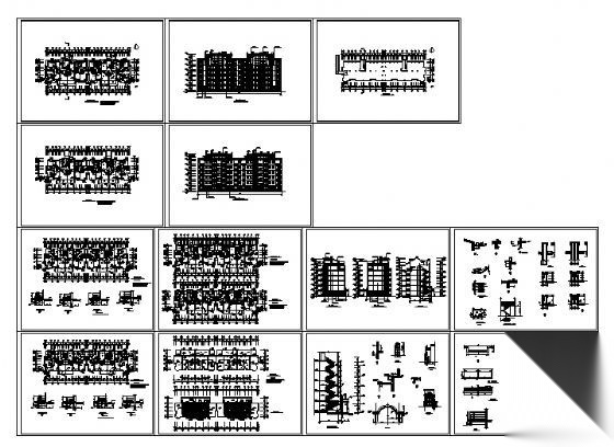 某六层异形柱住宅楼建筑施工图cad施工图下载【ID:149572182】