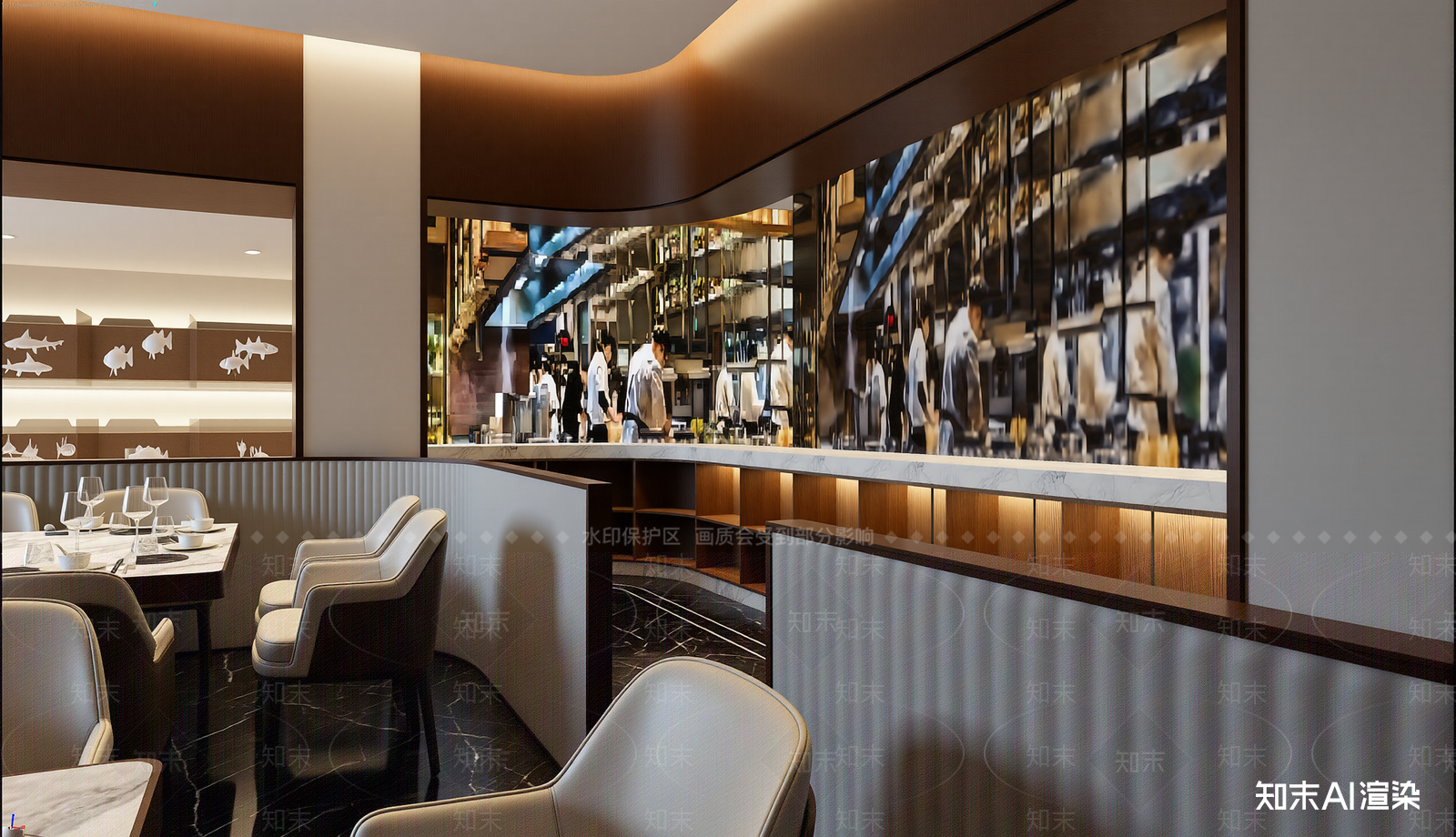 现代酒店餐厅3D模型下载【ID:1221991280】