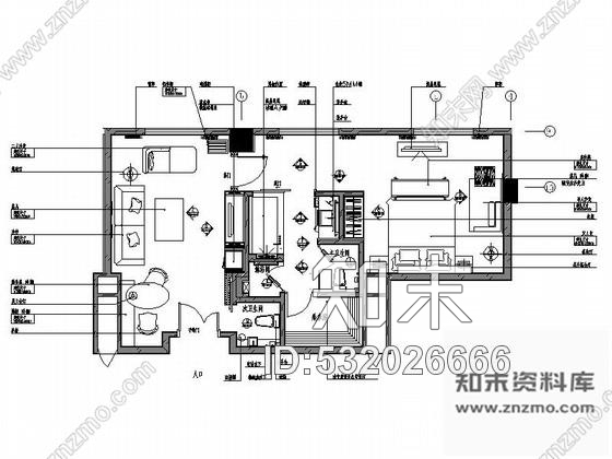 施工图重庆现代简约四星级酒店B户型行政套房室内设计施工图cad施工图下载【ID:532026666】