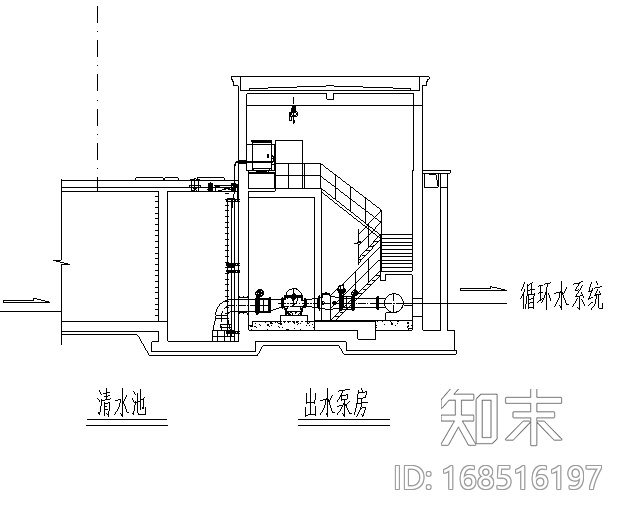 电厂中水回用流程施工图（CAD）cad施工图下载【ID:168516197】