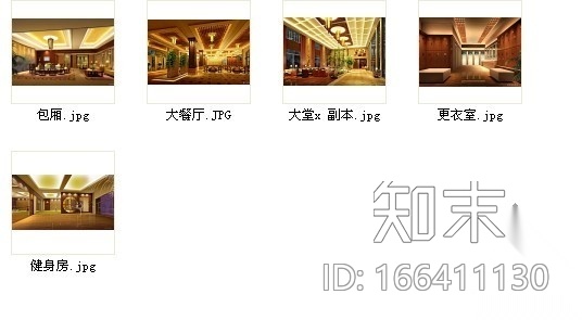 [杭州]某居住区会所设计施工图(含效果）cad施工图下载【ID:166411130】