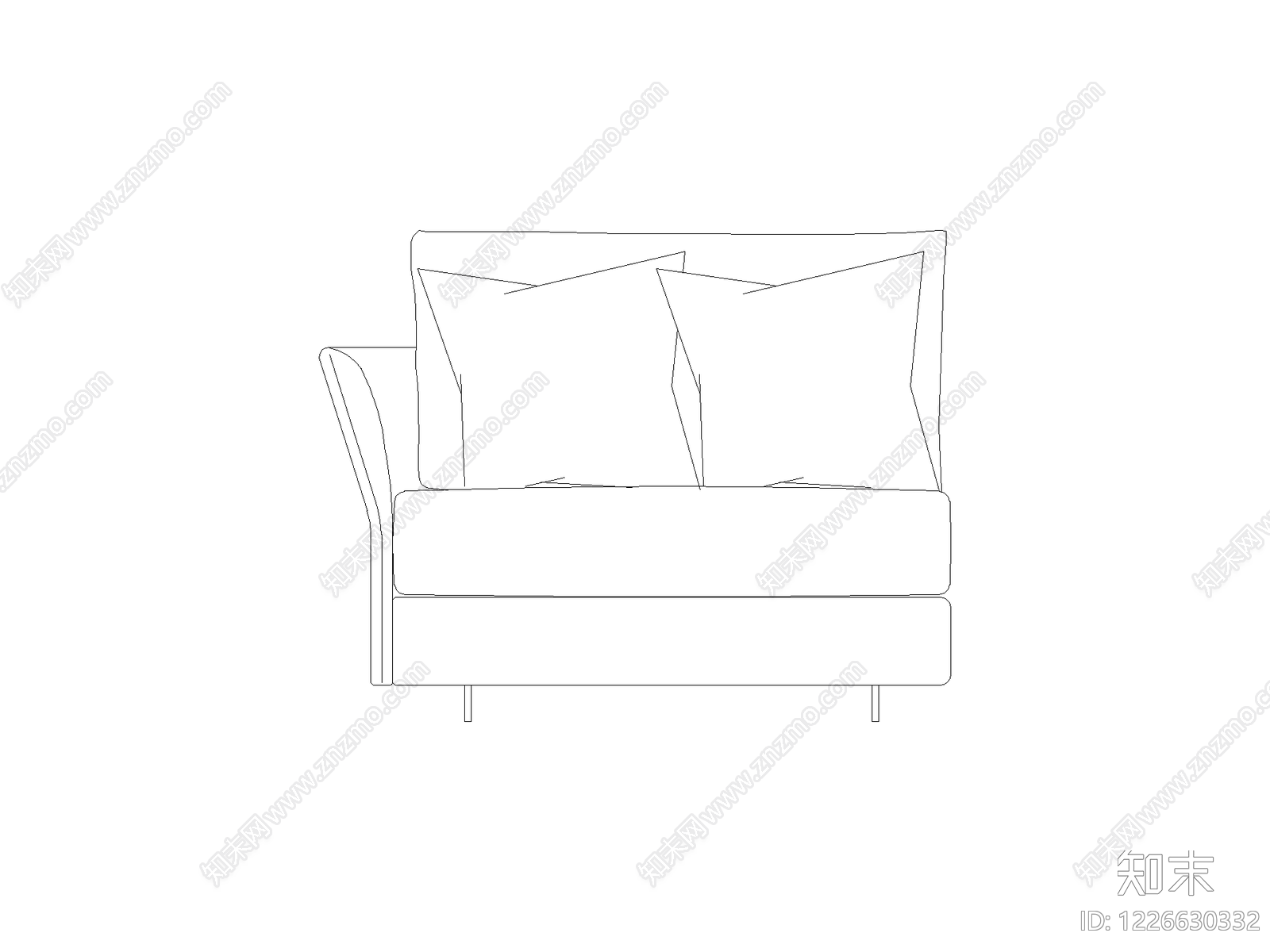 沙发cad施工图下载【ID:1226630332】