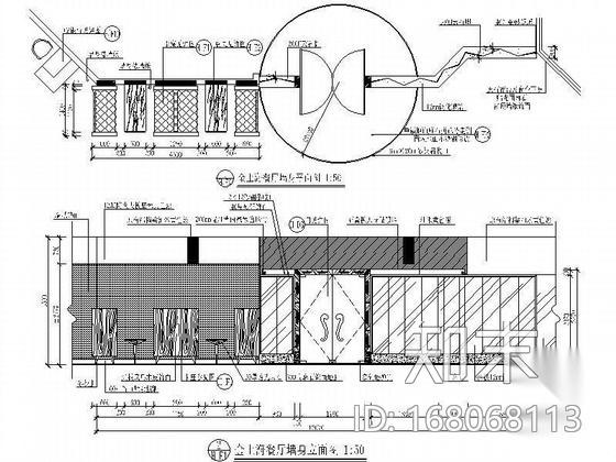 [上海]某京川沪菜时尚餐厅装修图cad施工图下载【ID:168068113】