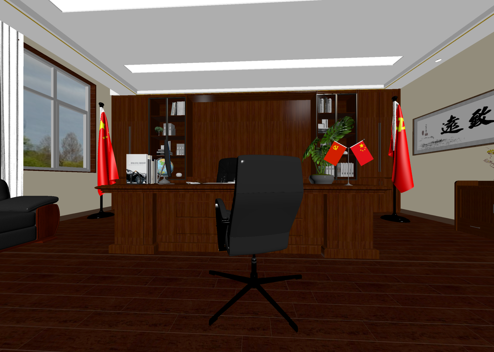 现代董事长办公室3D模型下载【ID:1214939029】