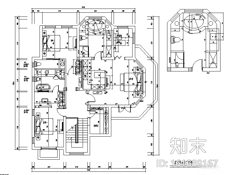 [江苏]欧式雅致奢华独栋别墅设计施工图（附效果图）cad施工图下载【ID:161689167】