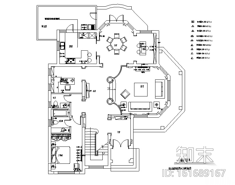 [江苏]欧式雅致奢华独栋别墅设计施工图（附效果图）cad施工图下载【ID:161689167】