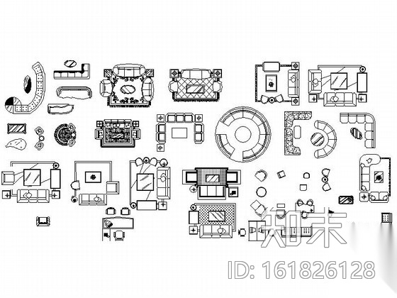 全套家具CAD图块下载cad施工图下载【ID:161826128】