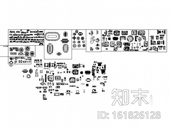 全套家具CAD图块下载cad施工图下载【ID:161826128】