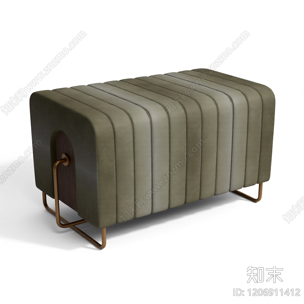 条纹软包长凳3D模型下载【ID:1206911412】