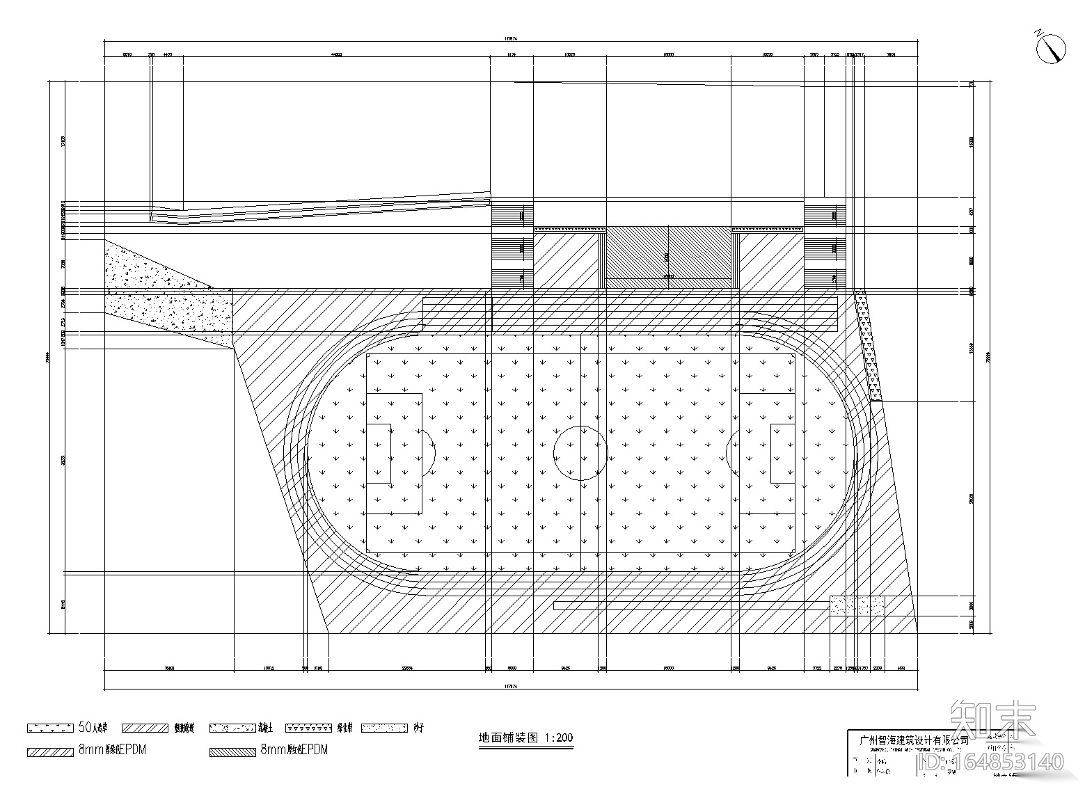 小学塑胶运动场施工图施工图下载【ID:164853140】