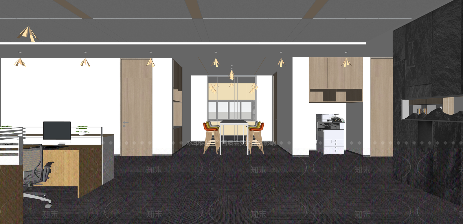 现代办公大堂SU模型下载【ID:1215959281】