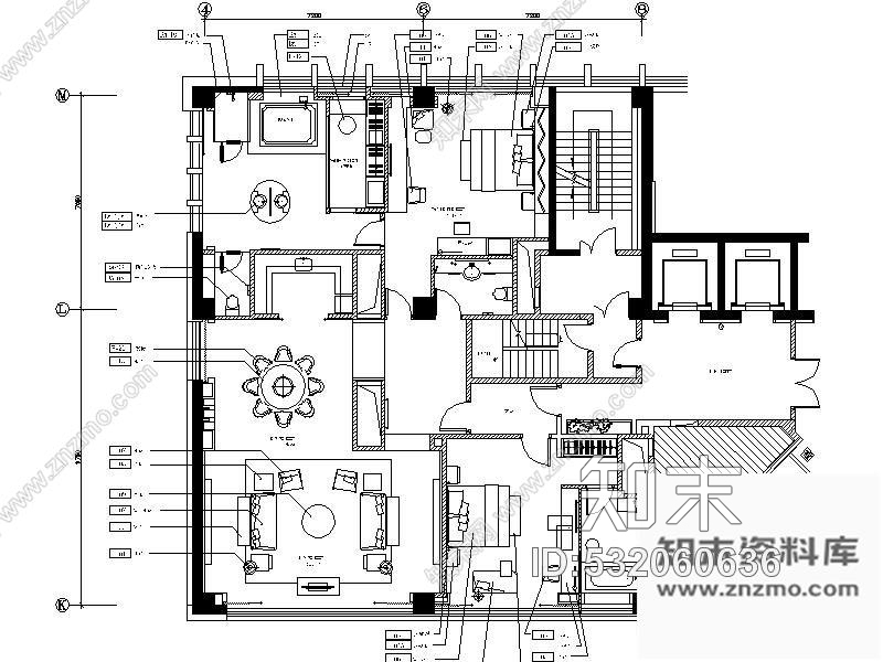 施工图酒店豪华套房装修图Ⅰcad施工图下载【ID:532060636】