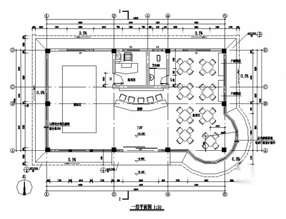 邵东某商业广场销售中心建筑施工图cad施工图下载【ID:165142164】