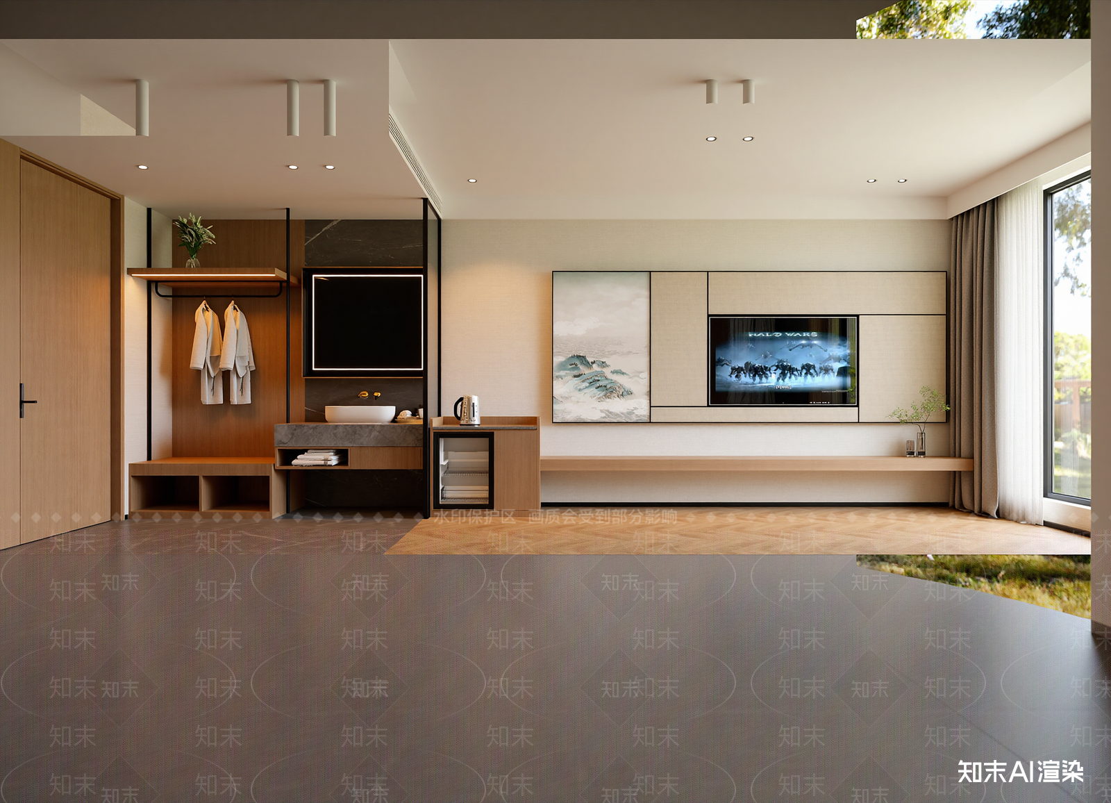 现代酒店客房3D模型下载【ID:1215081183】