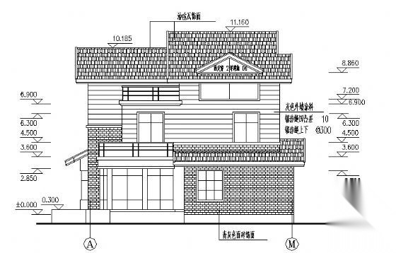 某三层中西独院B型别墅建筑施工图cad施工图下载【ID:149904197】