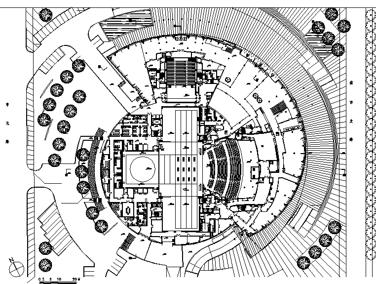 高层框剪结构东莞大剧院建筑施工图（地标建筑）cad施工图下载【ID:149558183】