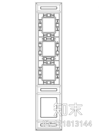 中式隔断屏风图块籍cad施工图下载【ID:161813144】