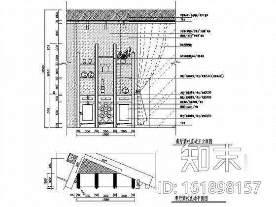 雅致田园三居室样板房装修图cad施工图下载【ID:161898157】