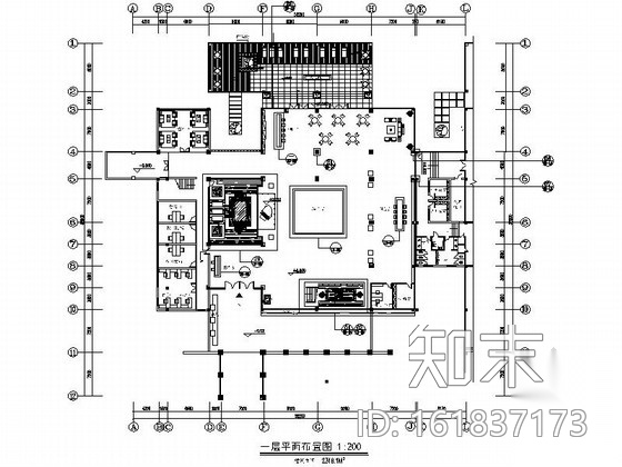 [湖南]某时尚商务会所公共部分室内装修施工图cad施工图下载【ID:161837173】