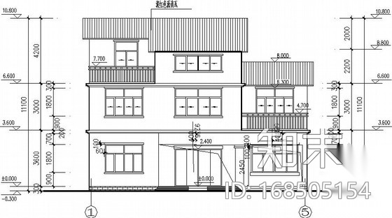 自建3层砌体别墅建筑结构施工图cad施工图下载【ID:168505154】