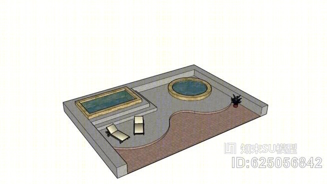 游泳池，浴，ZWMBA，坏，游泳池，花园浴，SU模型下载【ID:625056842】