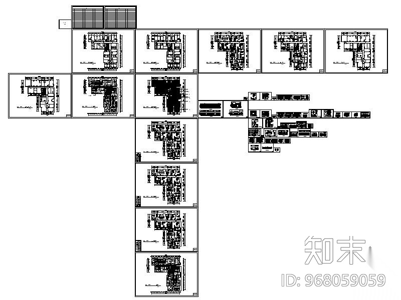 某国际公寓办公室施工方案图cad施工图下载【ID:968059059】