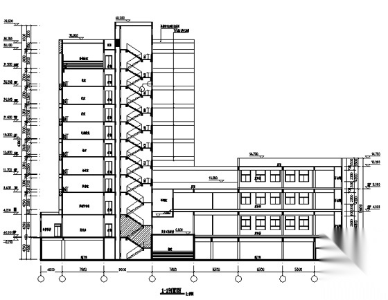 [绣山]某街道社区十层服务中心、菜市场建筑施工套图（满...cad施工图下载【ID:165142109】