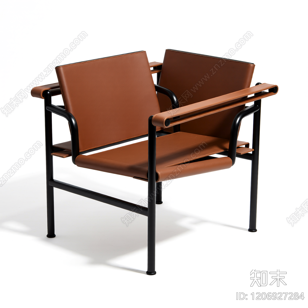 皮质框架扶手椅3D模型下载【ID:1206927284】