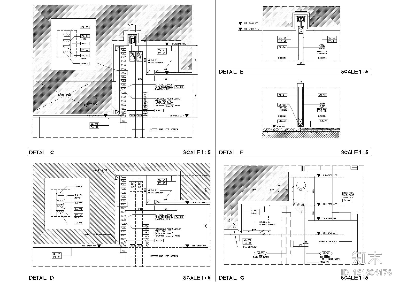 曼谷艾迪逊酒店2019客房样板间设计标准图纸cad施工图下载【ID:161804176】