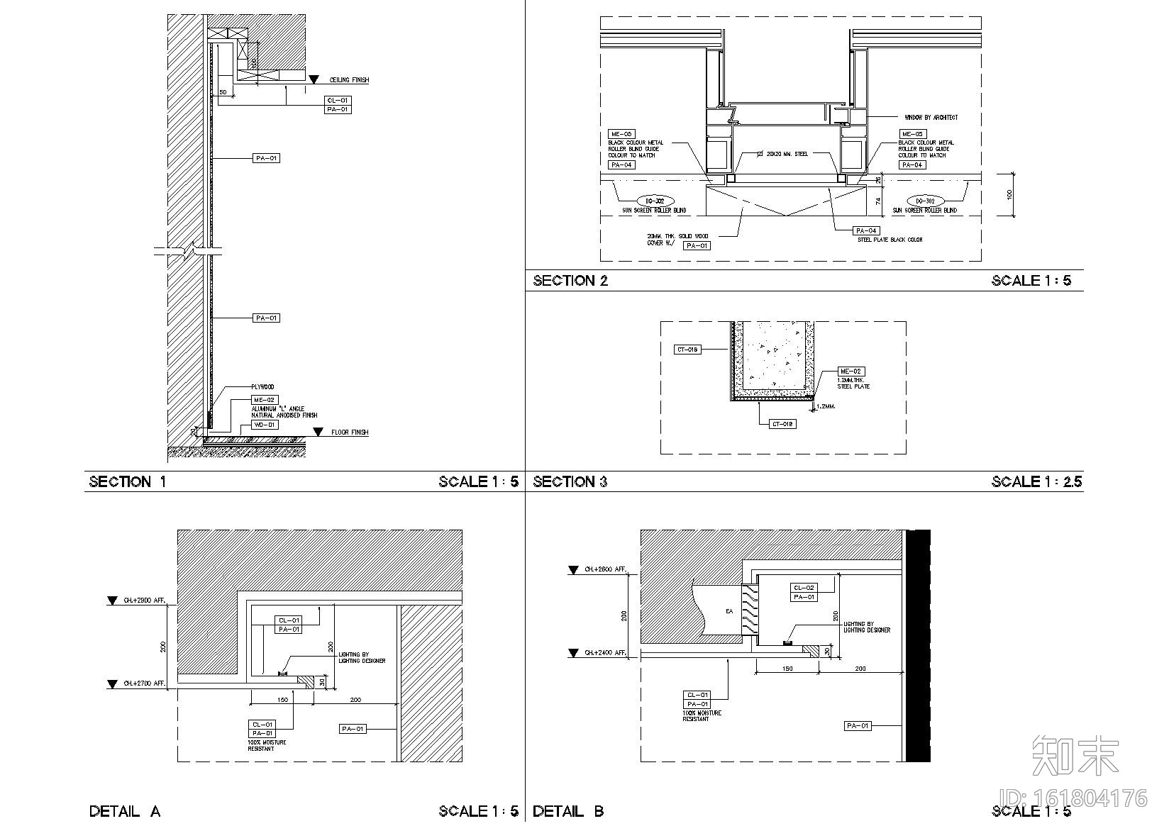 曼谷艾迪逊酒店2019客房样板间设计标准图纸cad施工图下载【ID:161804176】