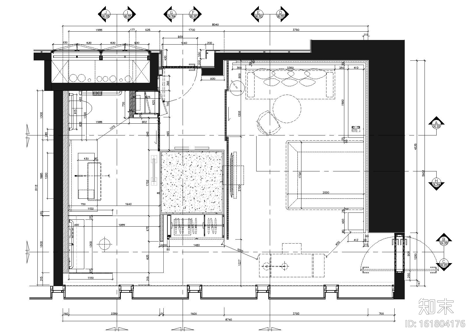 曼谷艾迪逊酒店2019客房样板间设计标准图纸cad施工图下载【ID:161804176】