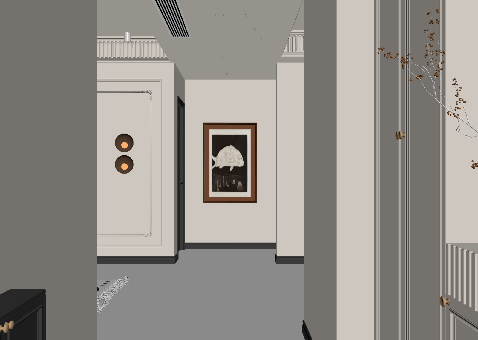 法式玄关3D模型下载【ID:1214789205】