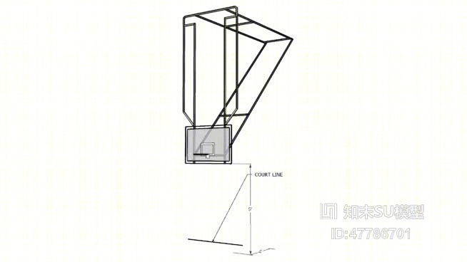 篮球场SU模型下载【ID:47786701】