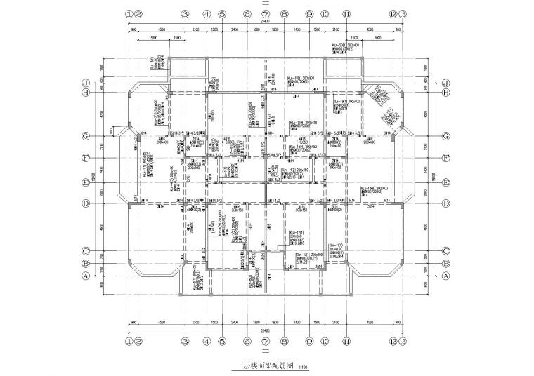 2层异形柱-剪力墙结构住宅楼结构施工图cad施工图下载【ID:166344148】