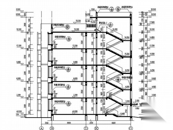 [郑州]某大学五层内廊式宿舍楼建筑施工图cad施工图下载【ID:168325114】