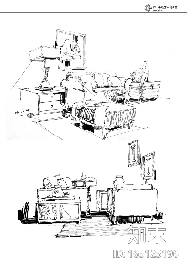 [学生资料]56张室内手绘线稿施工图下载【ID:165125196】