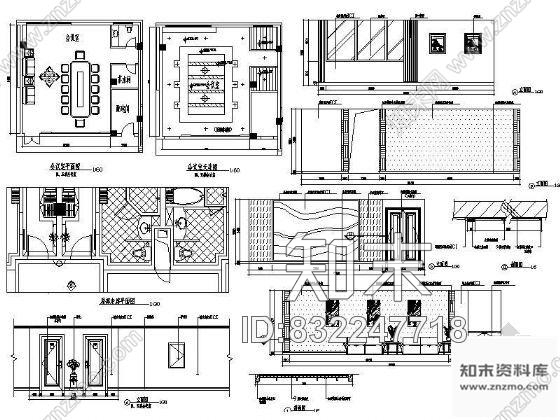 图块/节点酒店小会议室详图施工图下载【ID:832247718】