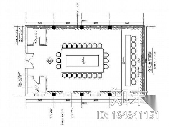 [江苏]某中心会议室装修图(含效果）cad施工图下载【ID:164841151】