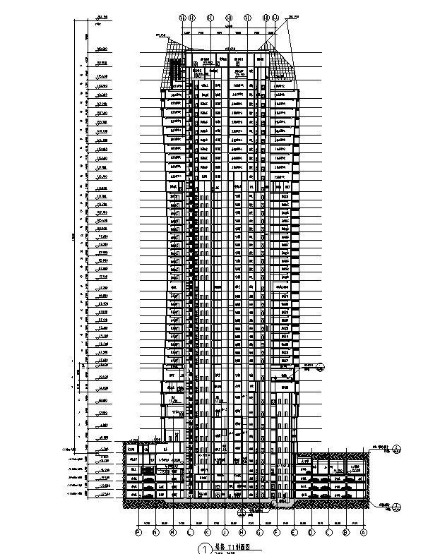 [山东]300米超高层某知名酒店办公综合施工图（16年酒...cad施工图下载【ID:151647106】