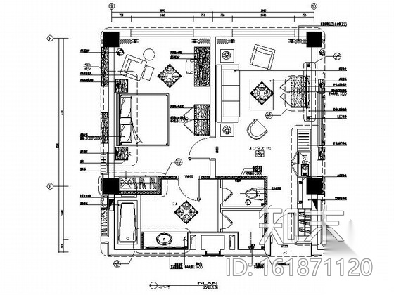 [吉林]五星级商务酒店标准套间装修图（含效果）施工图下载【ID:161871120】