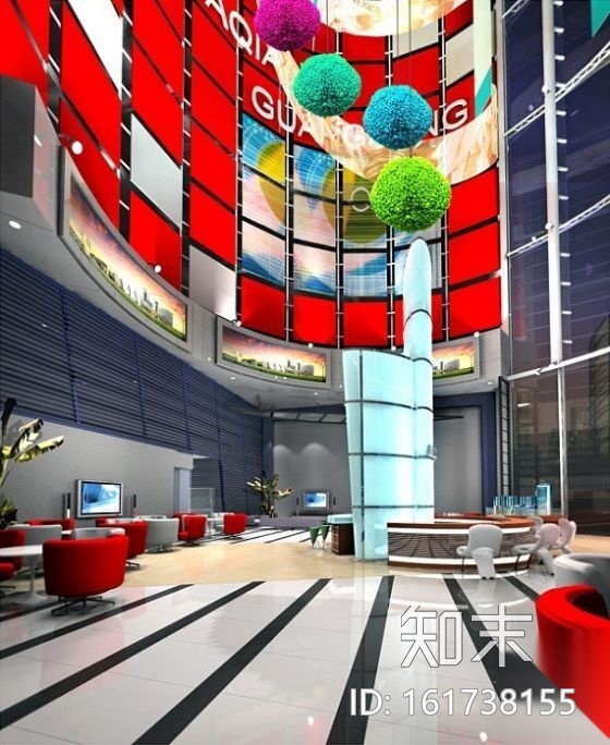 某地产售楼处施工图（含效果）cad施工图下载【ID:161738155】