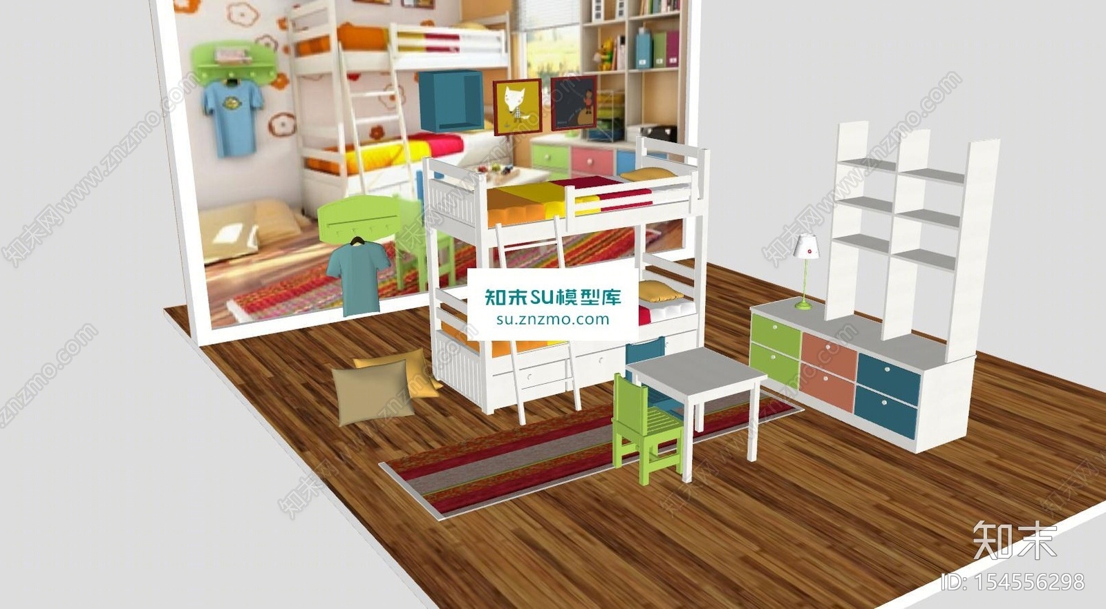 儿童卧室SU模型下载【ID:154556298】