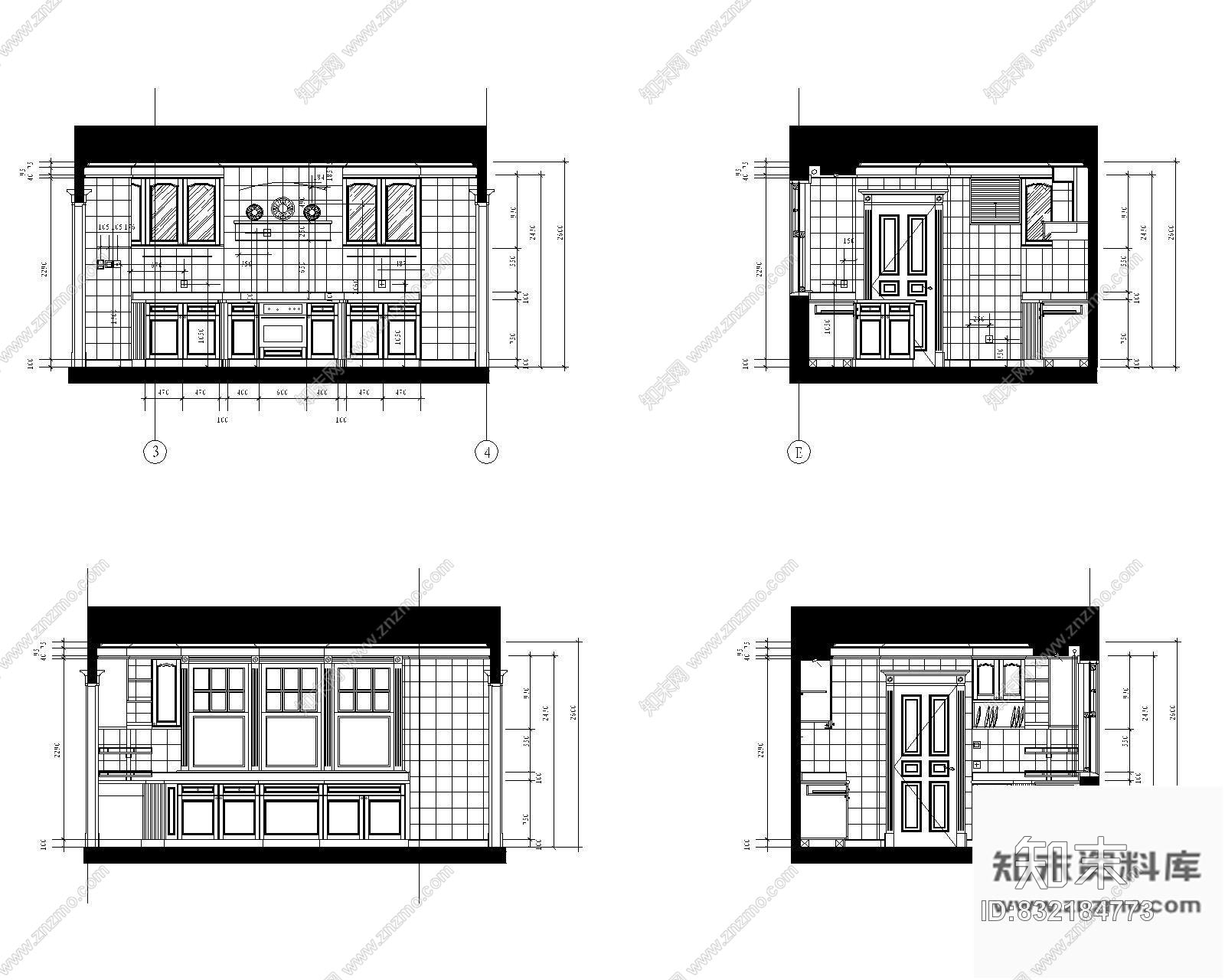 图块/节点厨房立面图施工图下载【ID:832184773】
