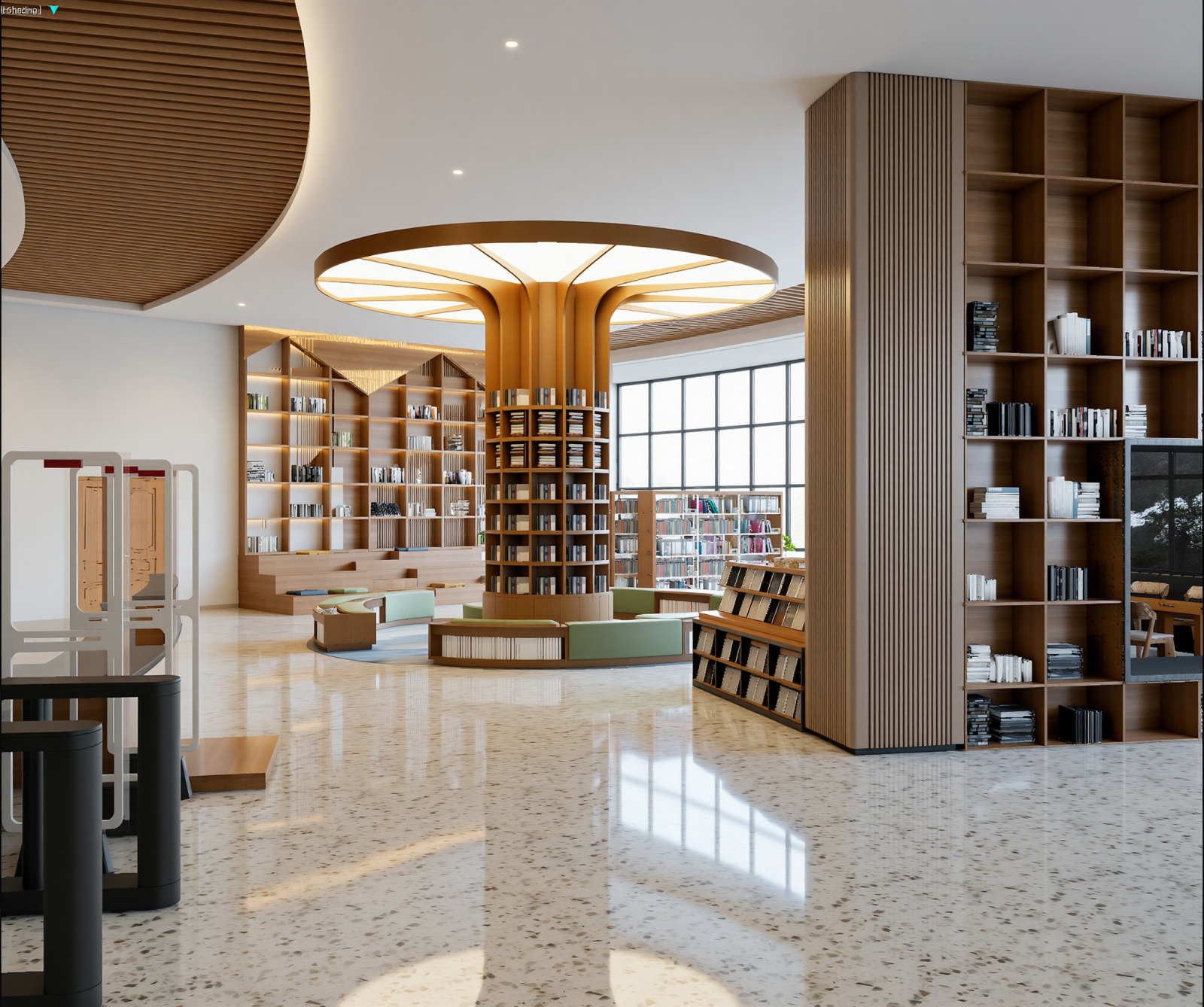 现代图书馆3D模型下载【ID:1215162390】
