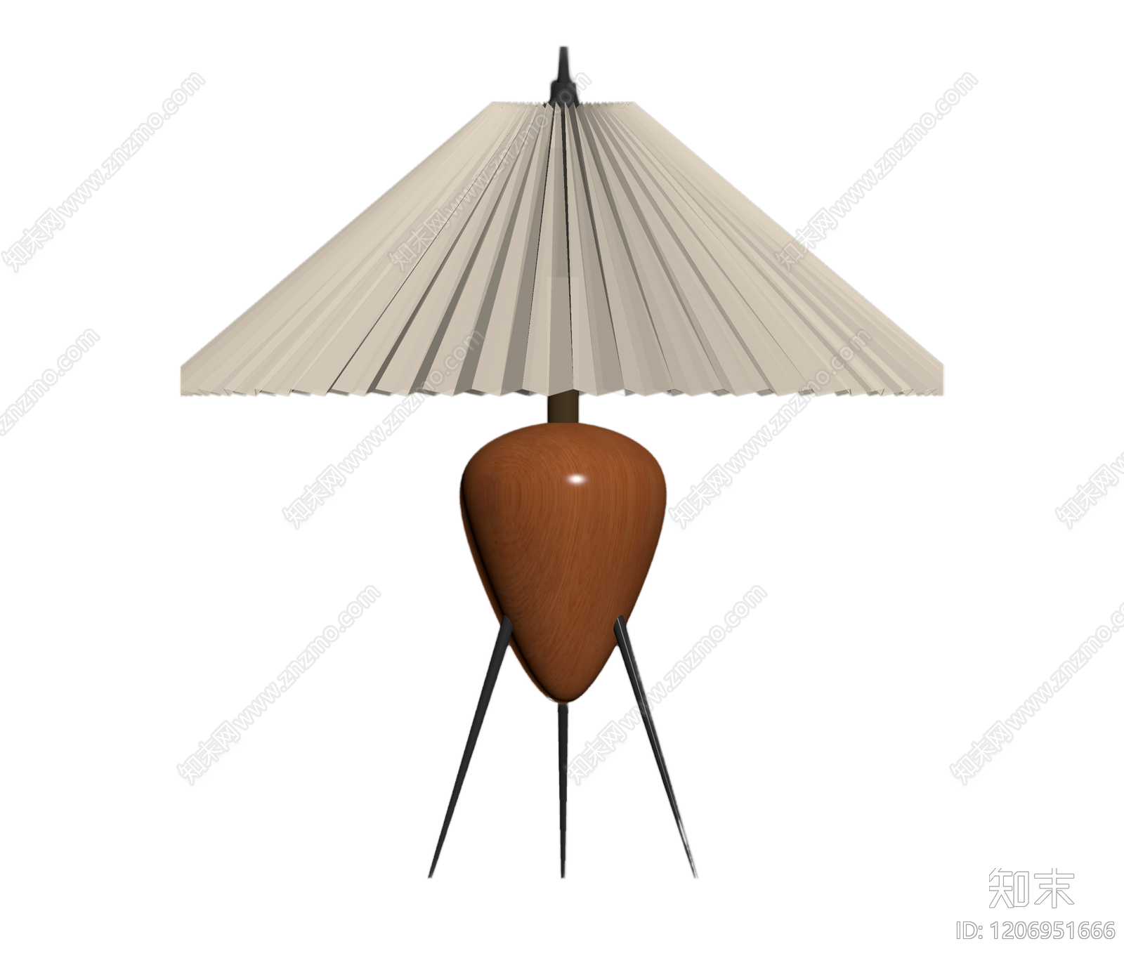 木质底座台灯3D模型下载【ID:1206951666】