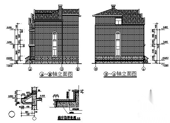 某三层别墅建筑设计施工图cad施工图下载【ID:149917148】