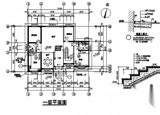 某三层别墅建筑设计施工图cad施工图下载【ID:149917148】