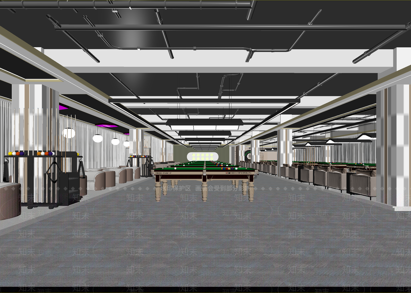 现代台球室3D模型下载【ID:1214677430】