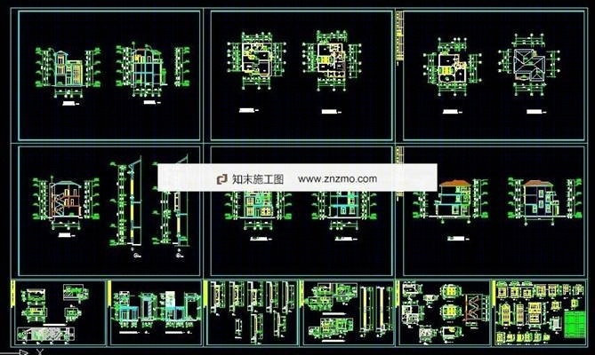 超详细别墅带施工图（可指导施工）cad施工图下载【ID:36951760】