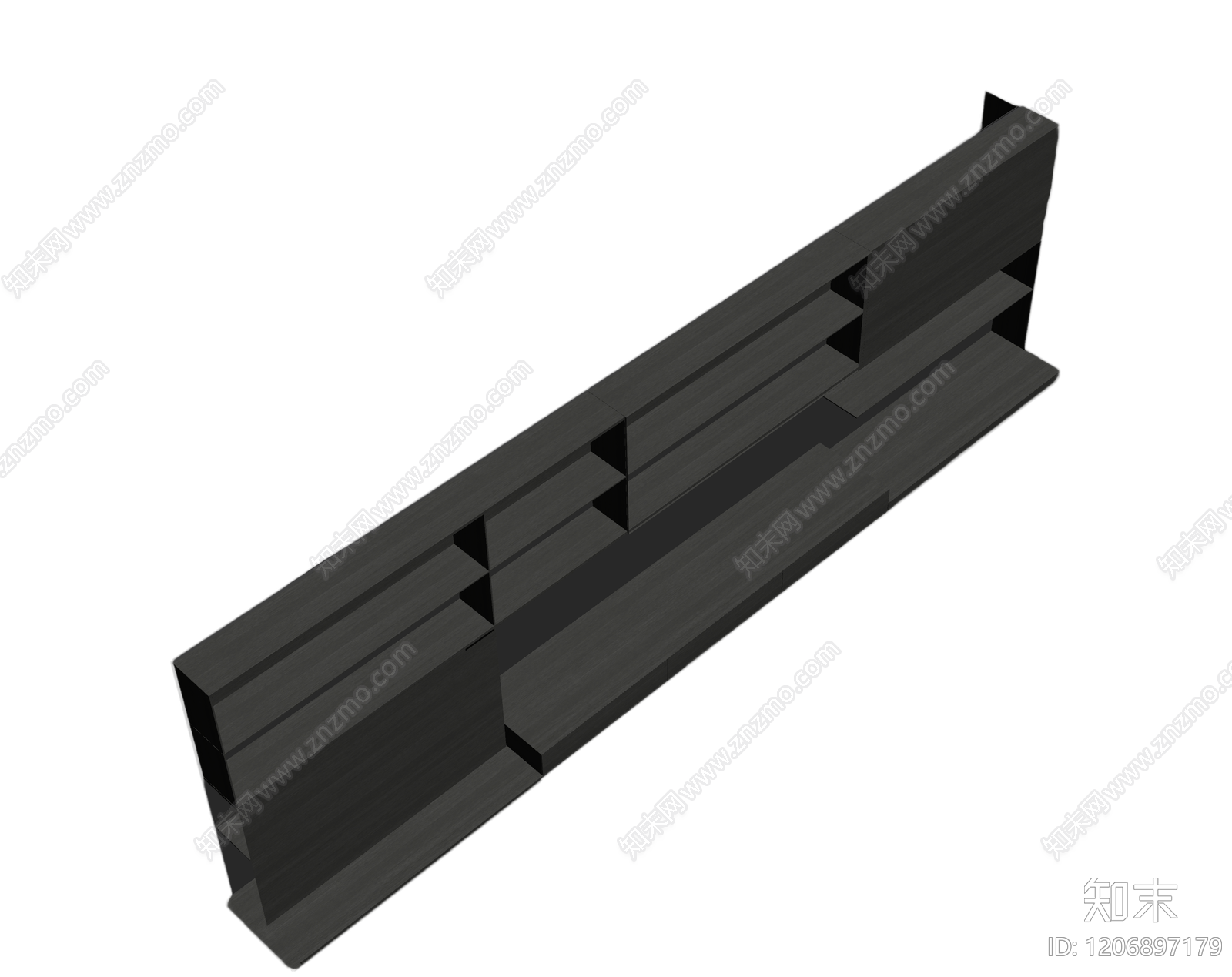 深色木纹隔断柜3D模型下载【ID:1206897179】